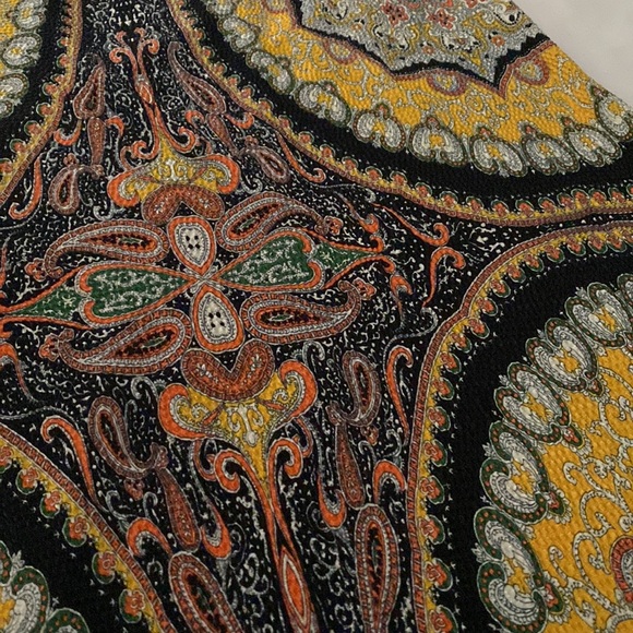 SEXY! Vintage Halter Body Con Midi Dress Multi print Size S-M - Picture 3 of 11